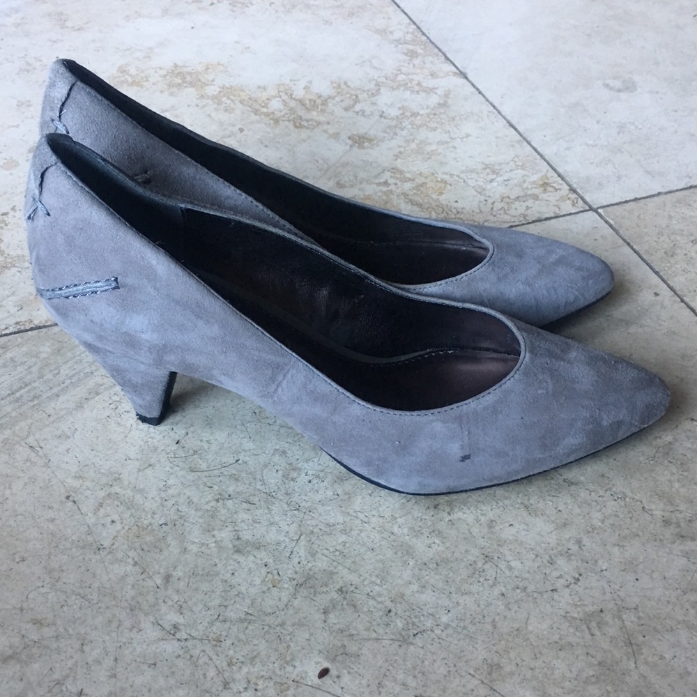 Grey low heels size 6